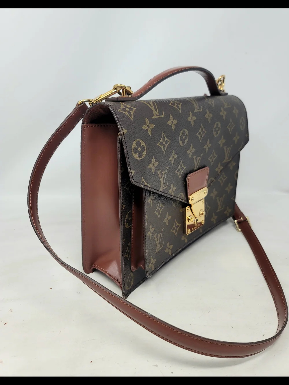 Louis Vuitton Monceau Monogram 28 Canvas Crossbody Shoulder Hand Bag Authentic